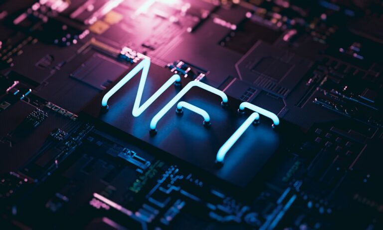 Nft,Non,Fungible,Token,-,Neon,Style,3d,Illustration,Background