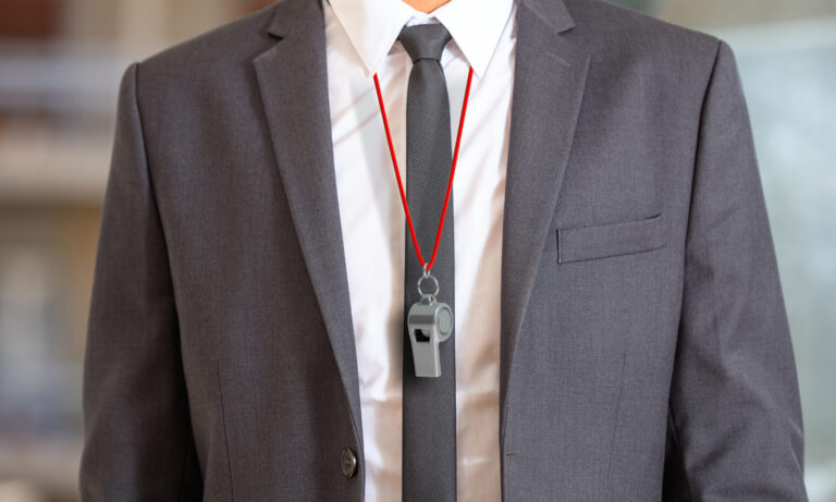 Sports,Business.,Man,In,Suit,Wearing,A,Whistle,With,Red