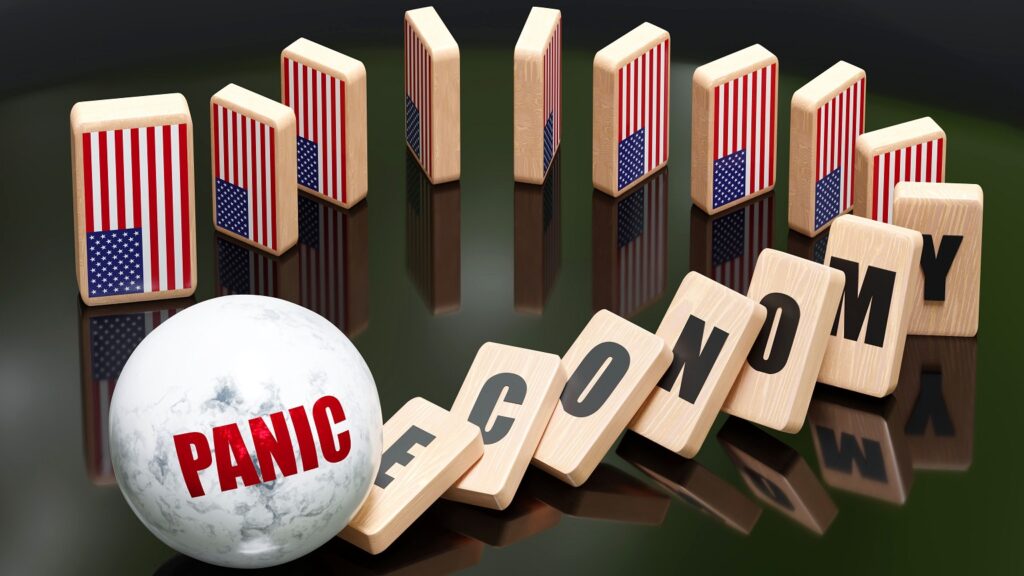 Usa,And,Panic,,Economy,And,Domino,Effect,-,Chain,Reaction