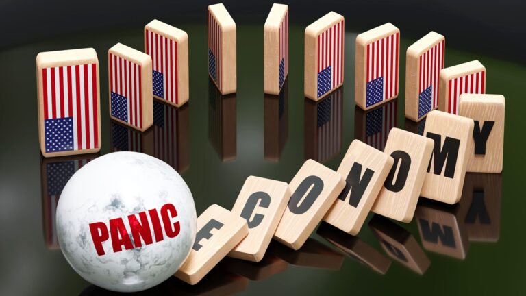 Usa,And,Panic,,Economy,And,Domino,Effect,-,Chain,Reaction