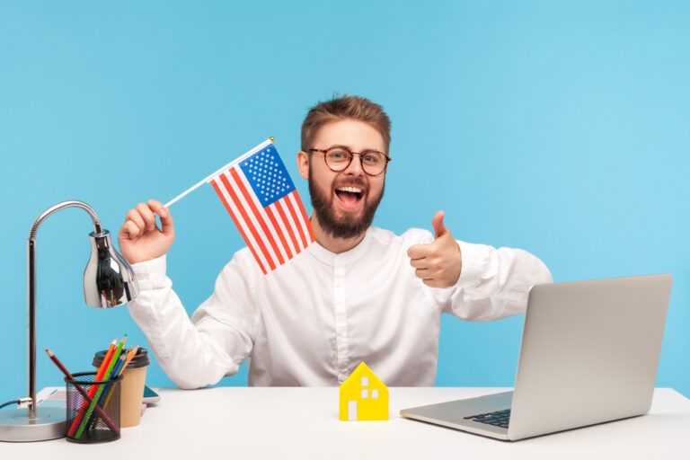 Satisfied,Bearded,Man,Visa,Office,Worker,Showing,Thumbs,Up,Gesture