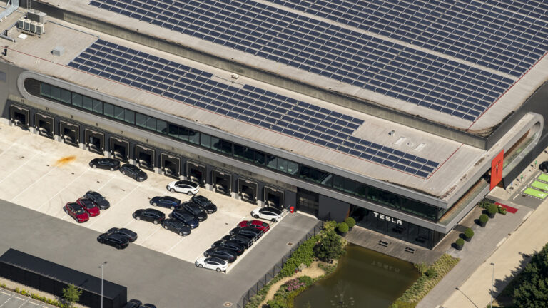 21,July,2017,,Tilburg,,Holland.,Aerial,View,Of,Tesla,Motors