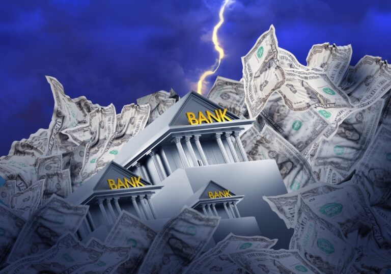 Bank,Building,Is,Collapsed.,Bankruptcy,Bank.,Collapse,Financial,Organization.,Banking