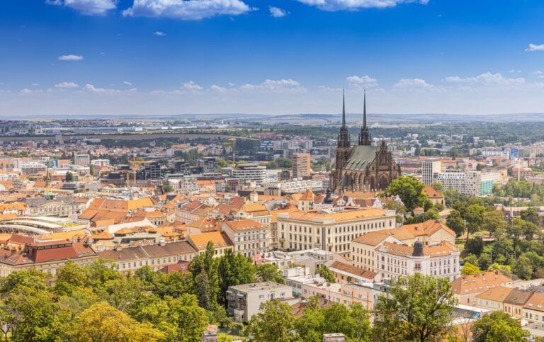 Cathedral,Of,St.,Peter,And,Petrov,In,Brno,,View,From