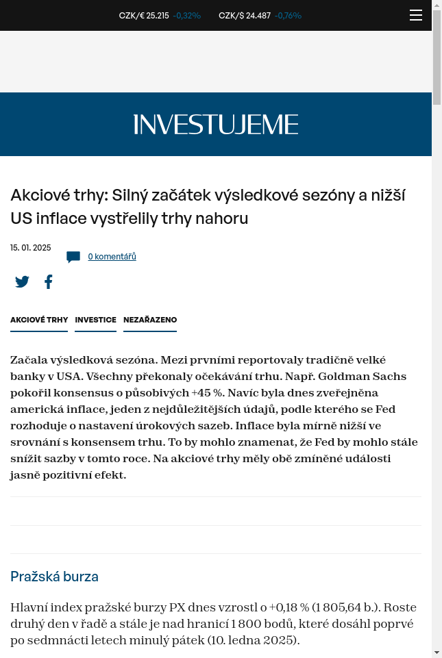 akciove-trhy-silny-zacatek-vysledkove-sezony-a-nizsi-us-inflace-vystrelily-trhy-nahoru