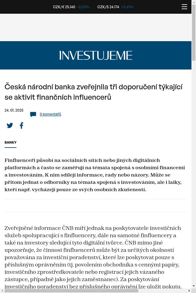 ceska-narodni-banka-zverejnila-tri-doporuceni-tykajici-se-aktivit-financnich-influenceru