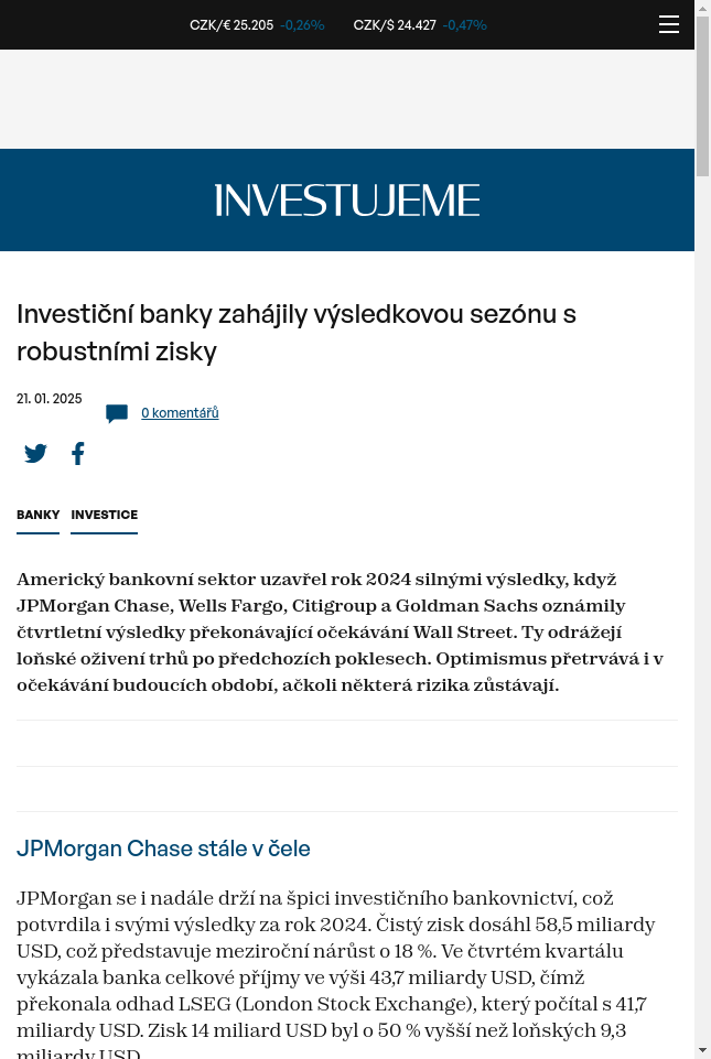 investicni-banky-zahajily-vysledkovou-sezonu-s-robustnimi-zisky