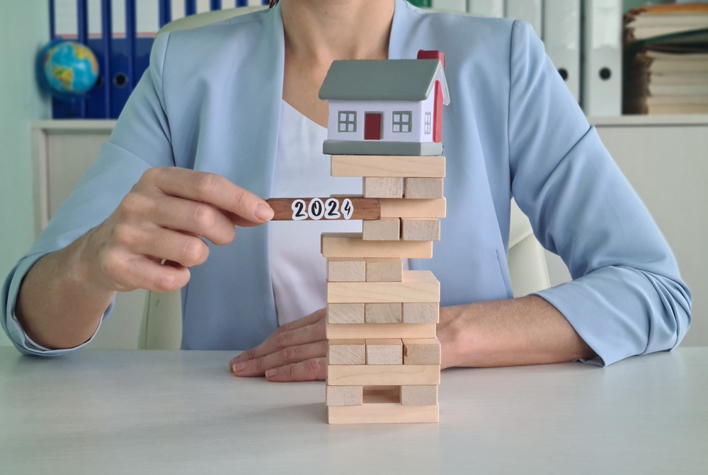 Modern,House,On,A,Wooden,Tower,And,The,Year,2024.