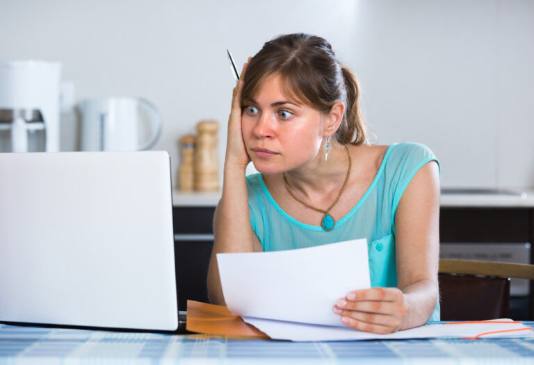 Frustrated,Young,Woman,Receiving,Bank,Refuse,About,Delay,Of,Payment