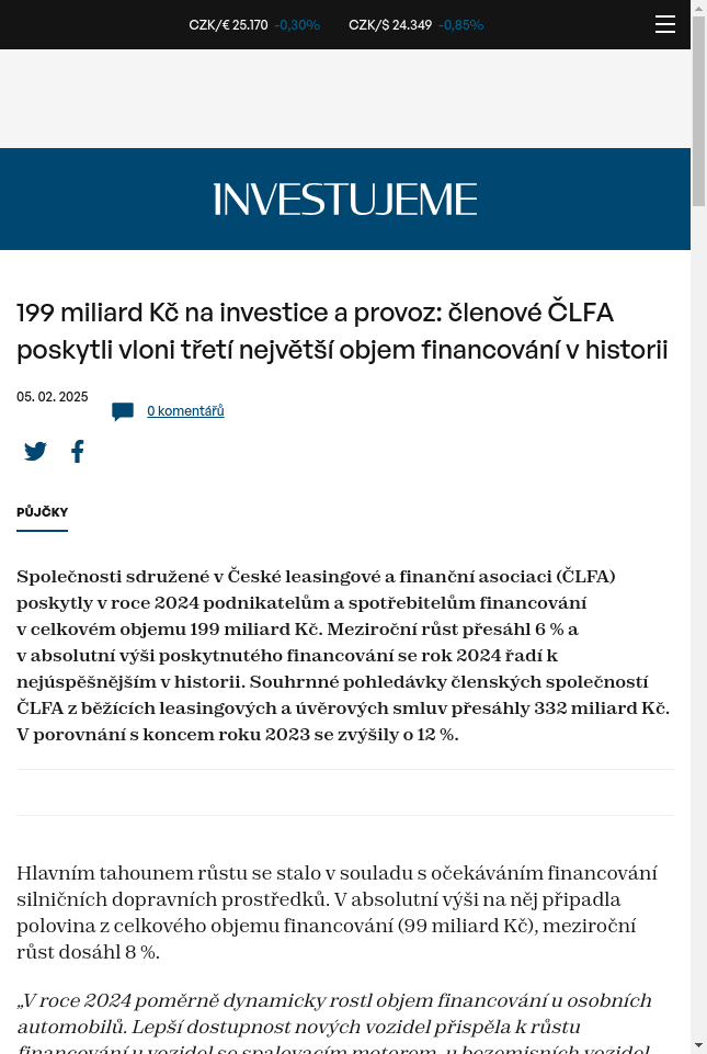 199-miliard-kc-na-investice-a-provoz-clenove-clfa-poskytli-vloni-treti-nejvetsi-objem-financovani-v-historii