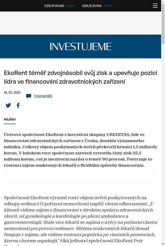 ekorent-temer-zdvojnasobil-svuj-zisk-a-upevnuje-pozici-lidra-ve-financovani-zdravotnickych-zarizeni