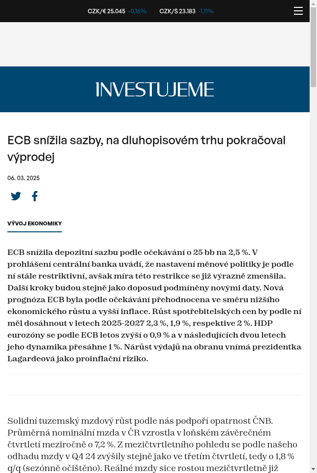 ecb-snizila-sazby-na-dluhopisovem-trhu-pokracoval-vyprodej