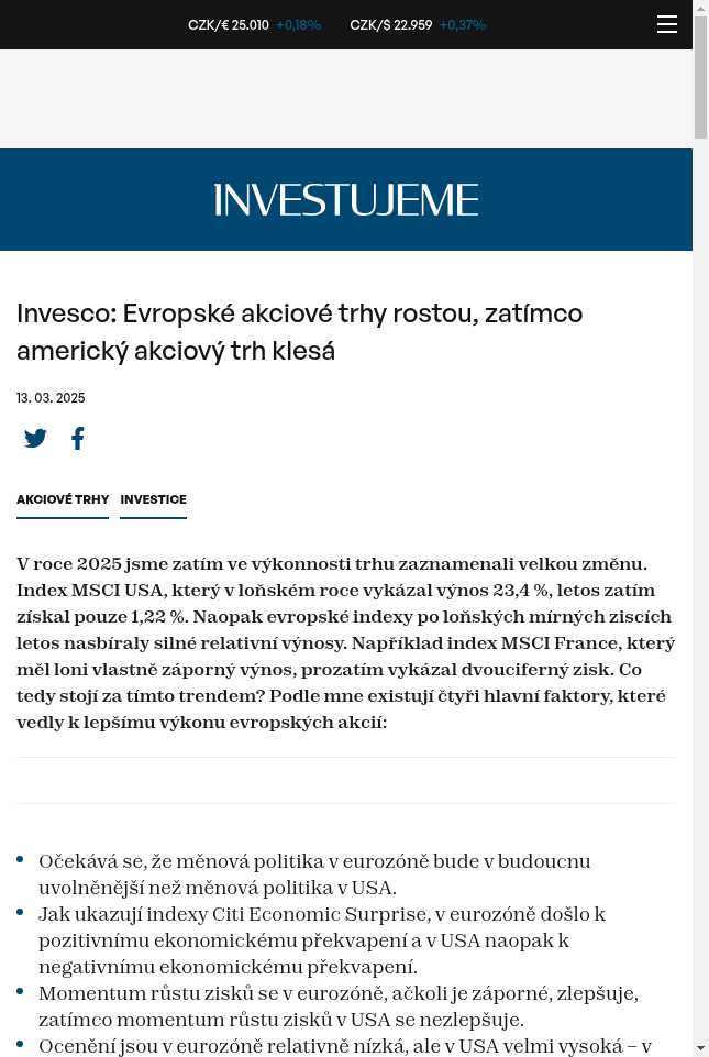 invesco-evropske-akciove-trhy-rostou-zatimco-americky-akciovy-trh-klesa