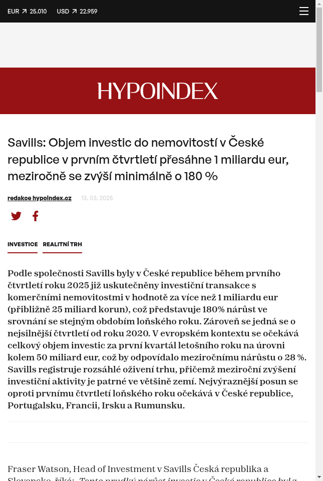 savills-objem-investic-do-nemovitosti-v-ceske-republice-v-prvnim-ctvrtleti-presahne-1-miliardu-eur-mezirocne-se-zvysi-minimalne-o-180