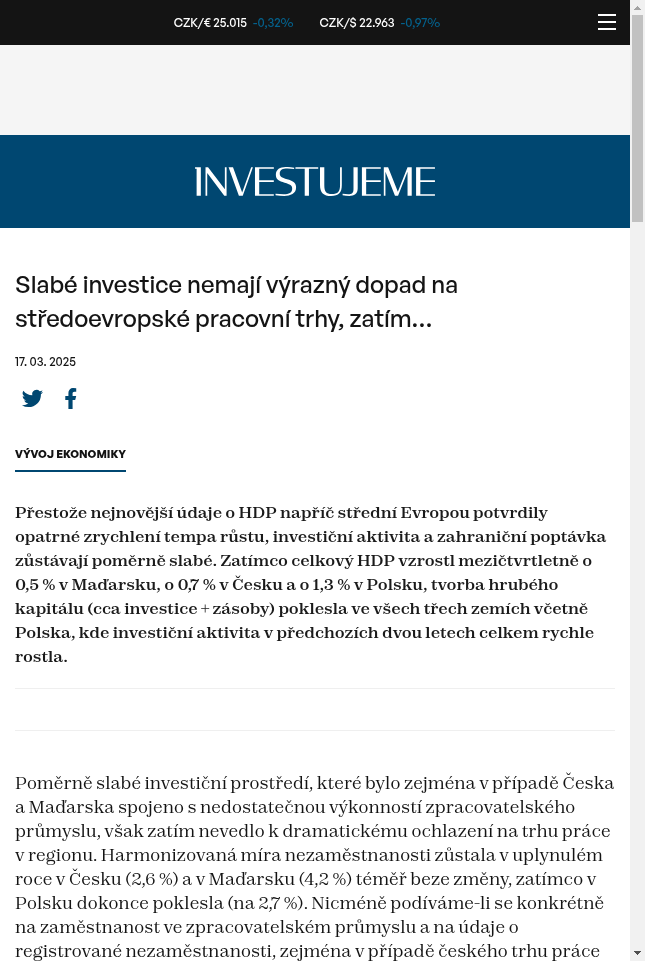 slabe-investice-nemaji-vyrazny-dopad-na-stredoevropske-pracovni-trhy-zatim